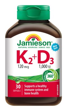 Jamieson K2 120 mcg és D3 1 000 IU vitamin 30 kapsz.
